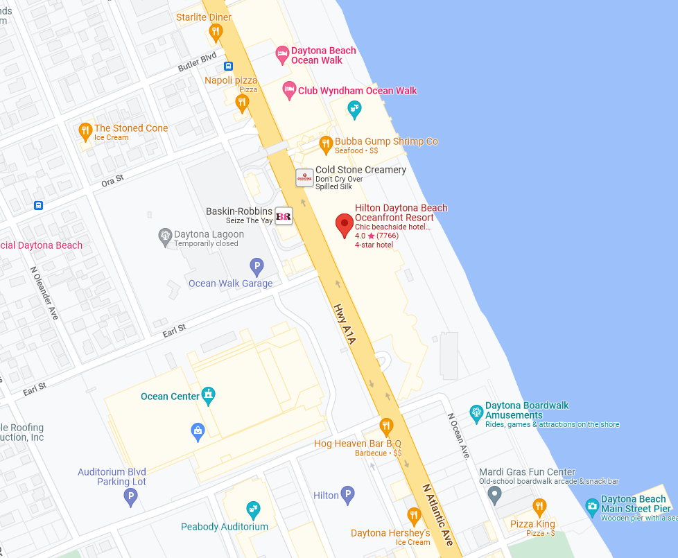 daytona beach of resort map